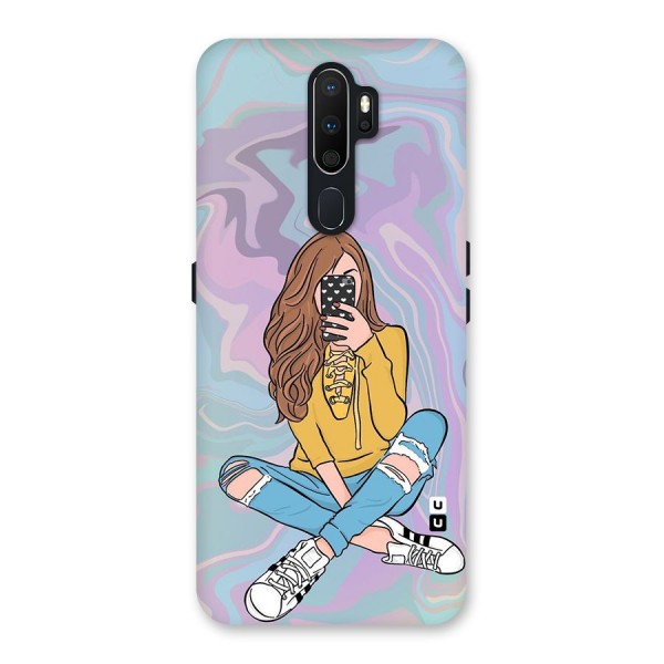 Selfie Girl Illustration Back Case for Oppo A5 (2020)