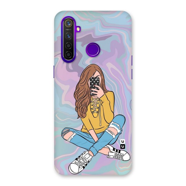 Selfie Girl Illustration Back Case for Realme 5 Pro