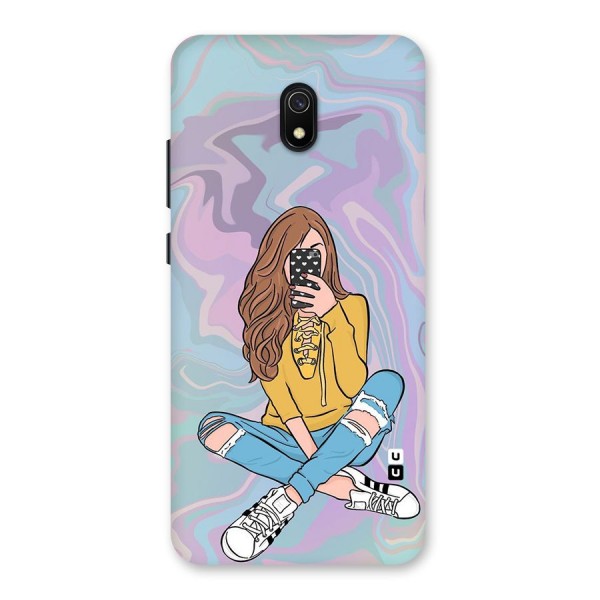 Selfie Girl Illustration Back Case for Redmi 8A