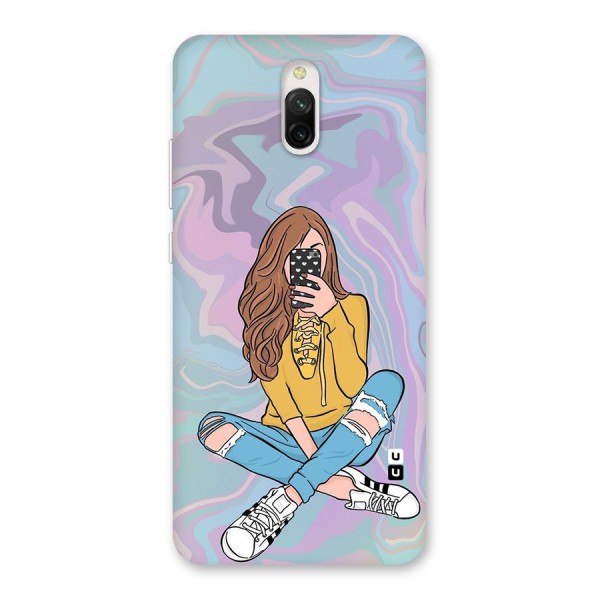 Selfie Girl Illustration Back Case for Redmi 8A Dual