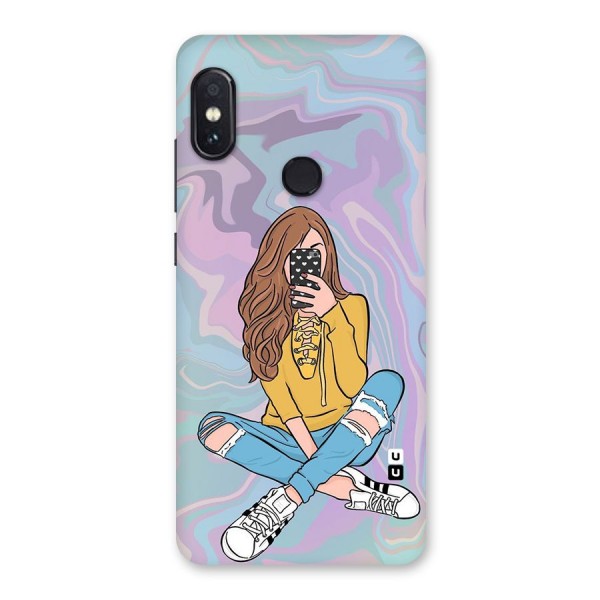 Selfie Girl Illustration Back Case for Redmi Note 5 Pro