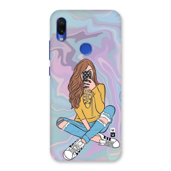 Selfie Girl Illustration Back Case for Redmi Note 7S