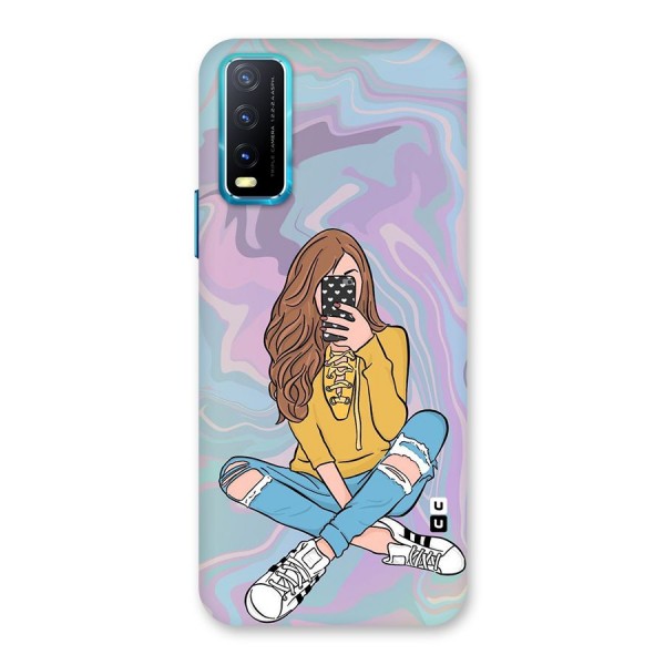 Selfie Girl Illustration Back Case for Vivo Y20G