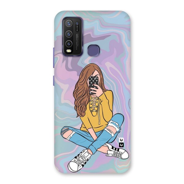 Selfie Girl Illustration Back Case for Vivo Y30