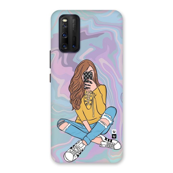 Selfie Girl Illustration Back Case for Vivo iQOO 3