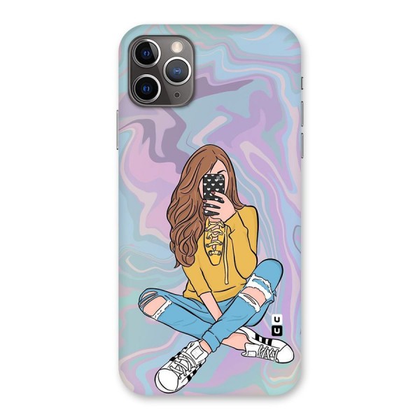 Selfie Girl Illustration Back Case for iPhone 11 Pro Max