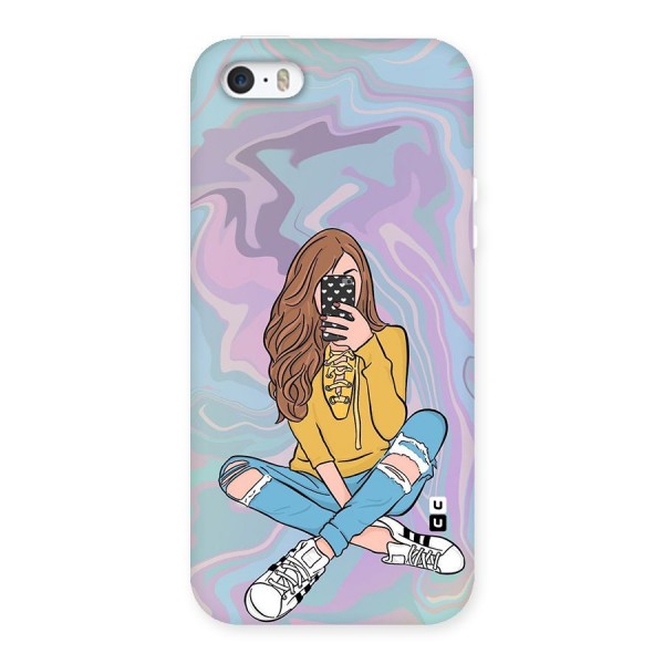 Selfie Girl Illustration Back Case for iPhone 5 5S
