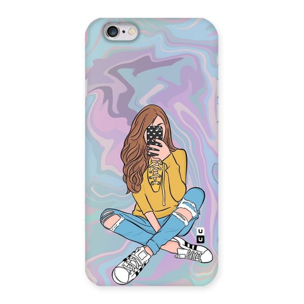 Selfie Girl Illustration Back Case for iPhone 6 6S