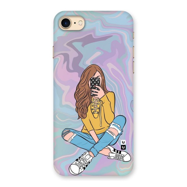Selfie Girl Illustration Back Case for iPhone 7