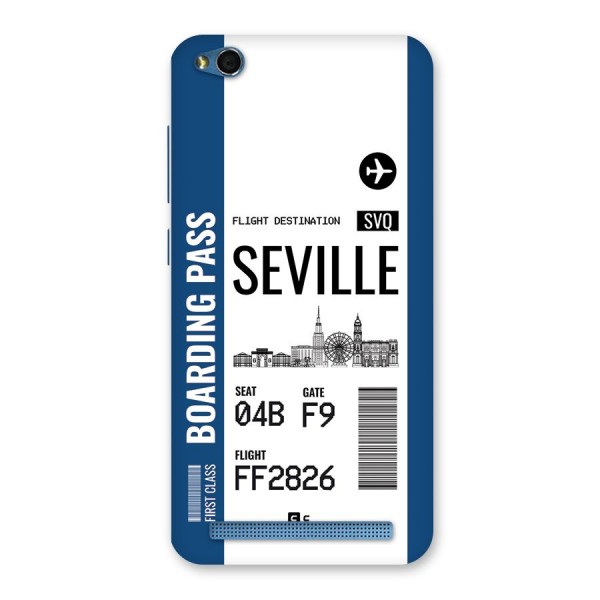 Seville Boarding Pass Back Case for Redmi 5A
