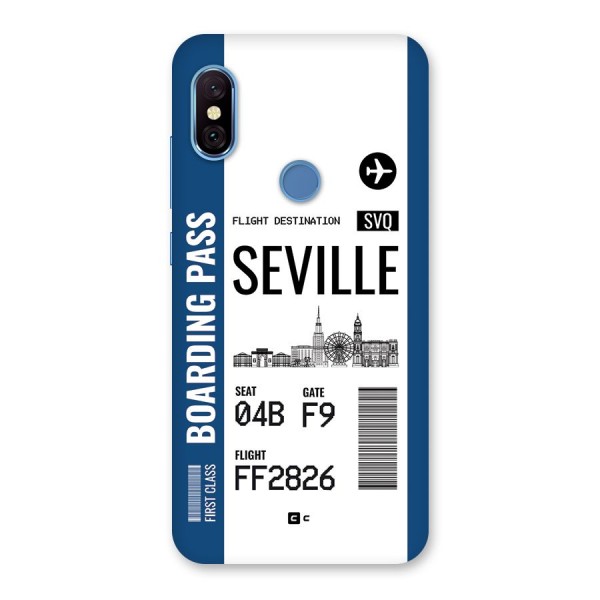 Seville Boarding Pass Back Case for Redmi Note 6 Pro