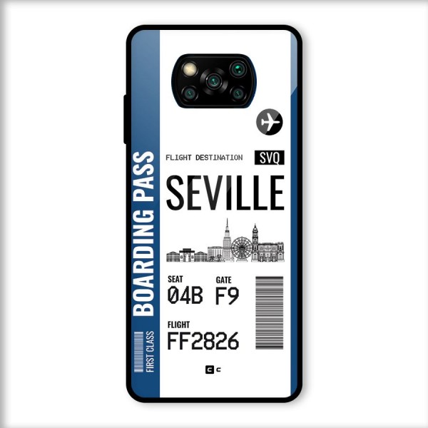 Seville Boarding Pass Glass Back Case for Poco X3