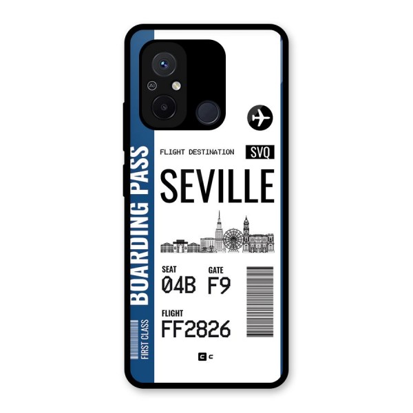Seville Boarding Pass Glass Back Case for Redmi 12C