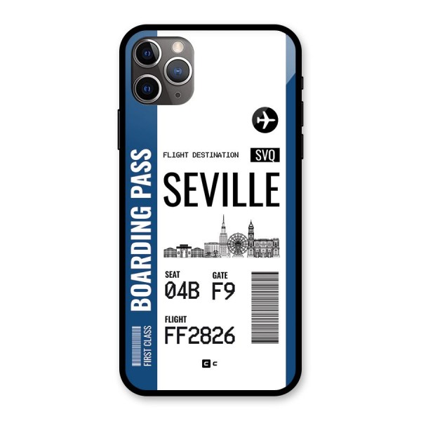 Seville Boarding Pass Glass Back Case for iPhone 11 Pro Max