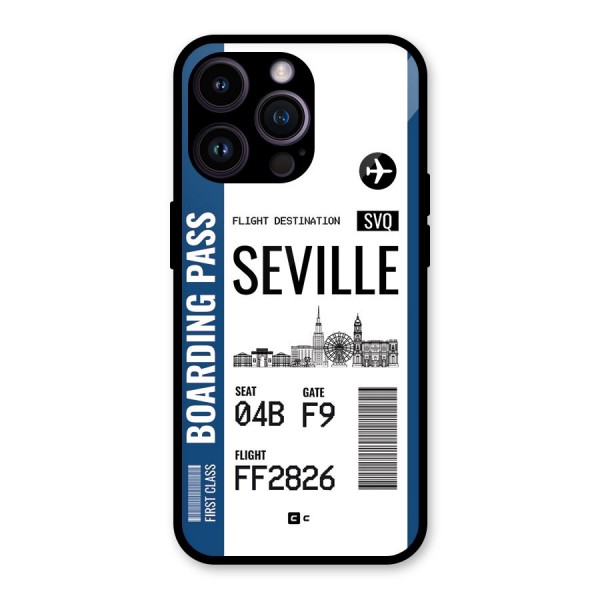 Seville Boarding Pass Glass Back Case for iPhone 14 Pro Max