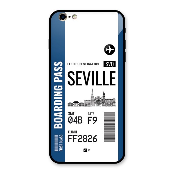 Seville Boarding Pass Glass Back Case for iPhone 6 Plus 6S Plus