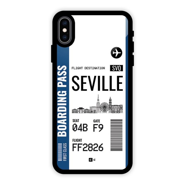 Seville Boarding Pass Glass Back Case for iPhone XS Max