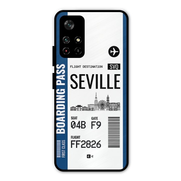 Seville Boarding Pass Metal Back Case for Poco M4 Pro 5G