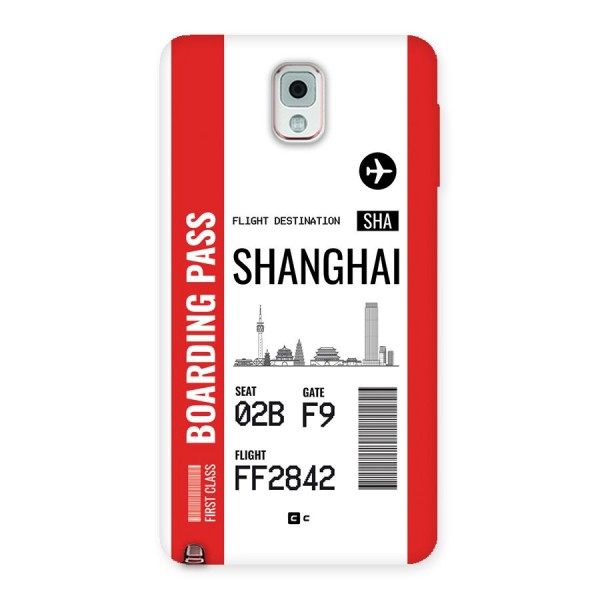 Shanghai Boarding Pass Back Case for Galaxy Note 3