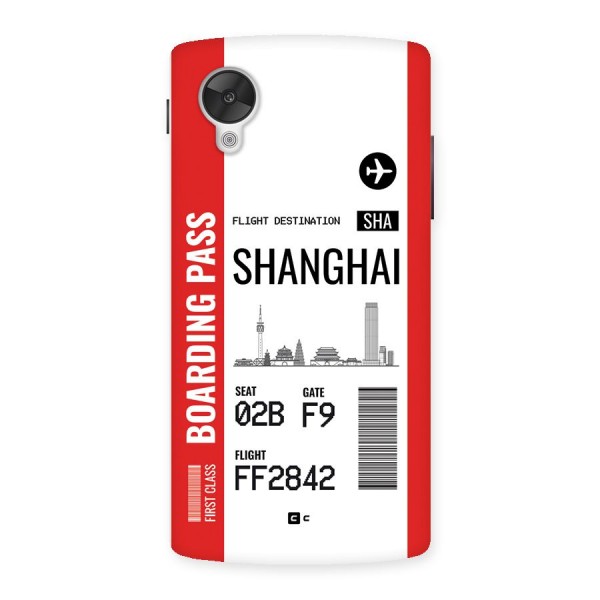 Shanghai Boarding Pass Back Case for Google Nexus 5