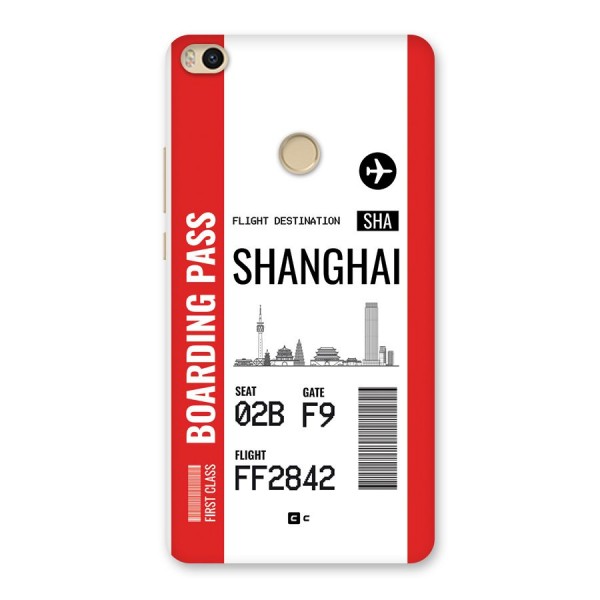 Shanghai Boarding Pass Back Case for Mi Max 2