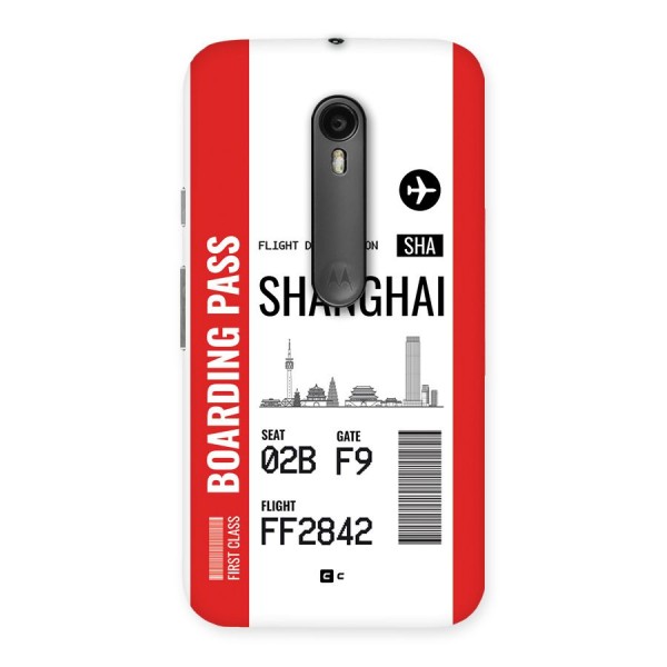 Shanghai Boarding Pass Back Case for Moto G3