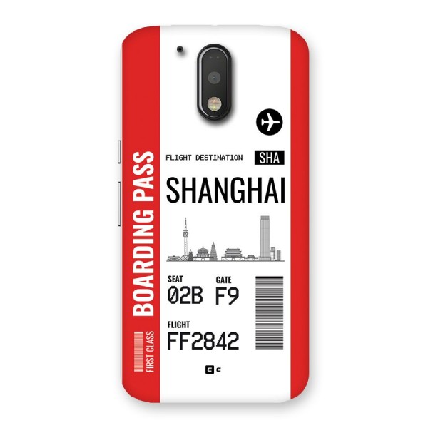 Shanghai Boarding Pass Back Case for Moto G4 Plus