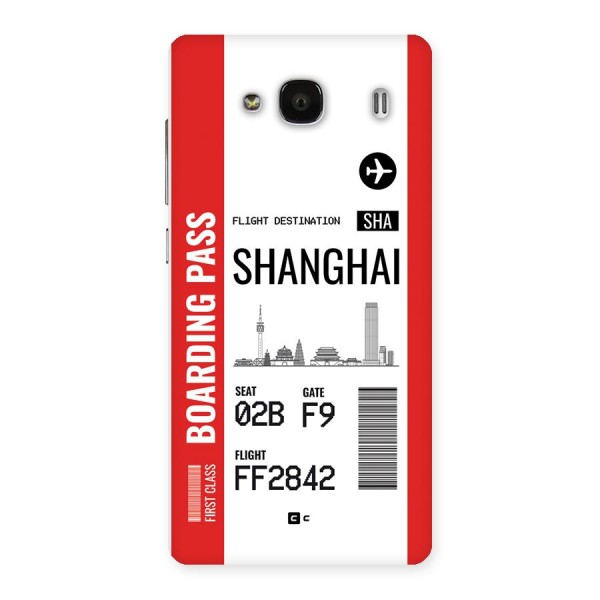 Shanghai Boarding Pass Back Case for Redmi 2s