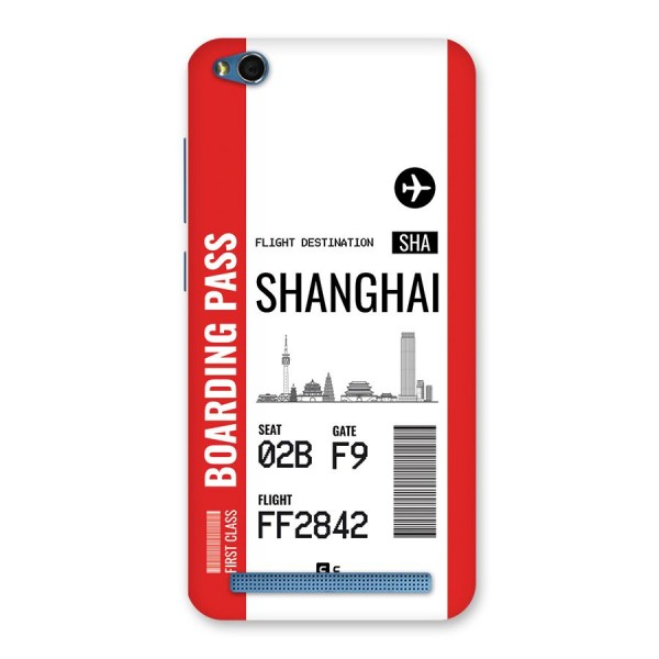 Shanghai Boarding Pass Back Case for Redmi 5A