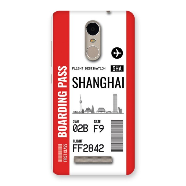 Shanghai Boarding Pass Back Case for Redmi Note 3