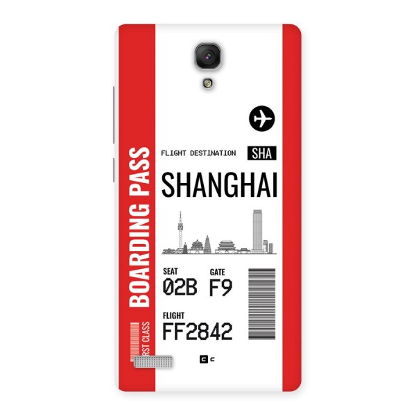 Shanghai Boarding Pass Back Case for Redmi Note Prime