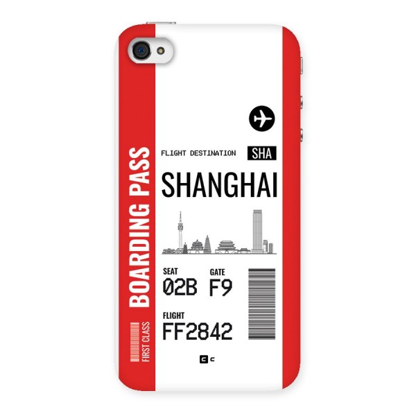 Shanghai Boarding Pass Back Case for iPhone 4 4s