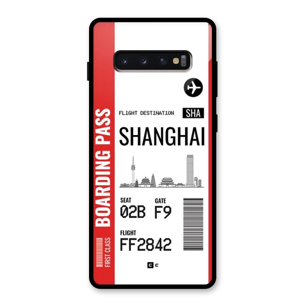 Shanghai Boarding Pass Glass Back Case for Galaxy S10 Plus