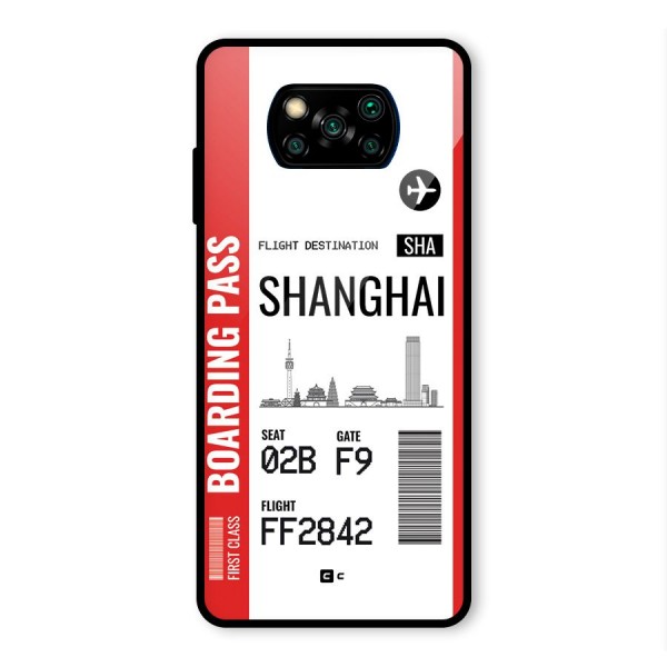 Shanghai Boarding Pass Glass Back Case for Poco X3 Pro