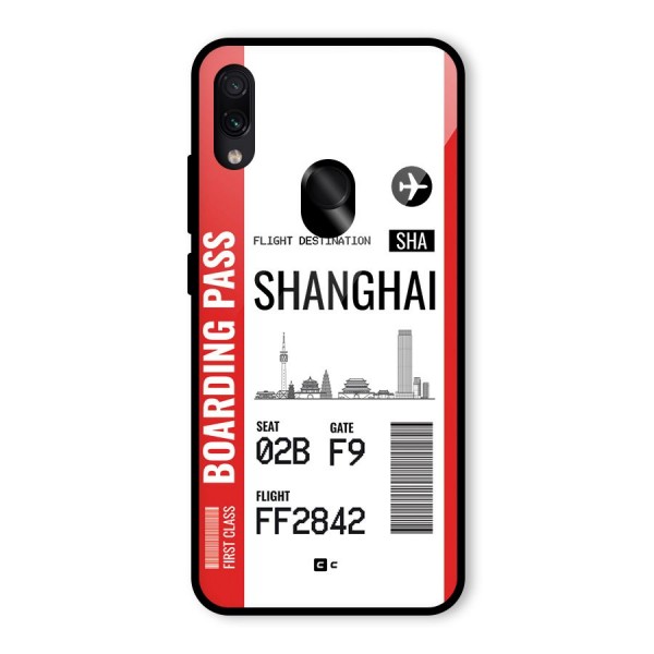 Shanghai Boarding Pass Glass Back Case for Redmi Note 7