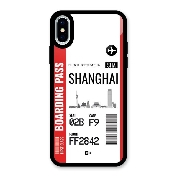 Shanghai Boarding Pass Glass Back Case for iPhone XS