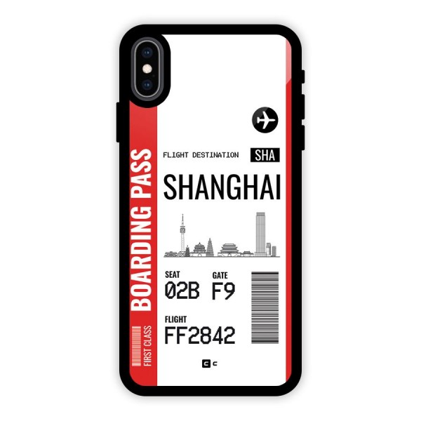 Shanghai Boarding Pass Glass Back Case for iPhone XS Max