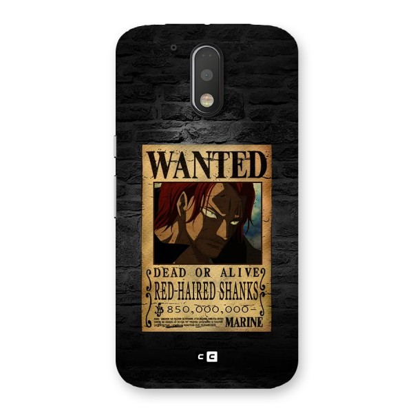 Shanks Wanted Back Case for Moto G4 Plus