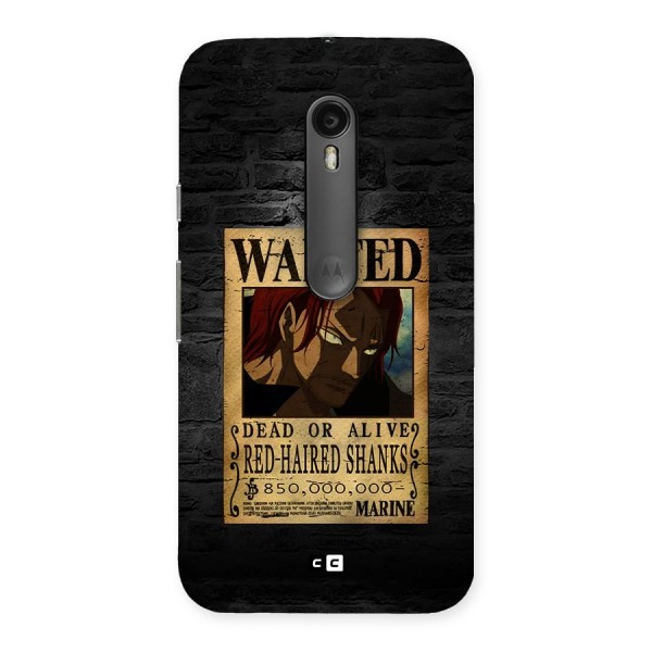Shanks Wanted Back Case for Moto G Turbo