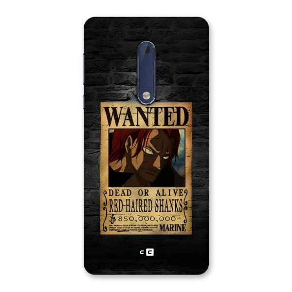 Shanks Wanted Back Case for Nokia 5