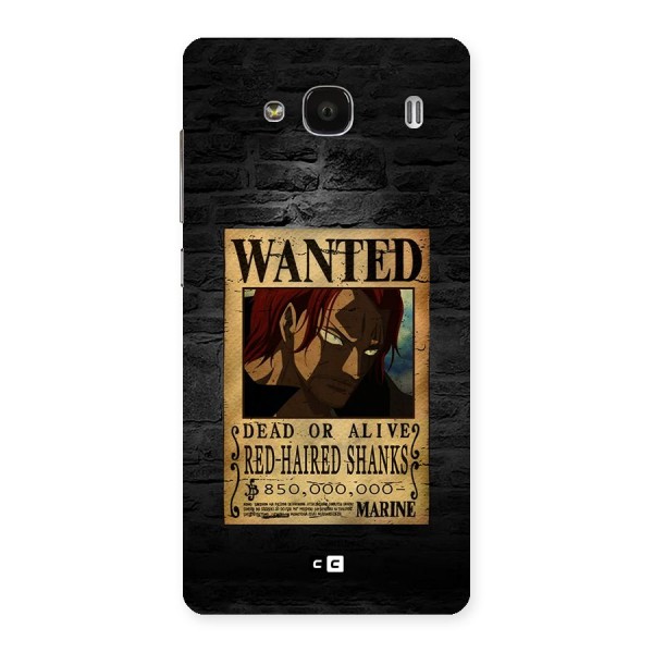 Shanks Wanted Back Case for Redmi 2 Prime