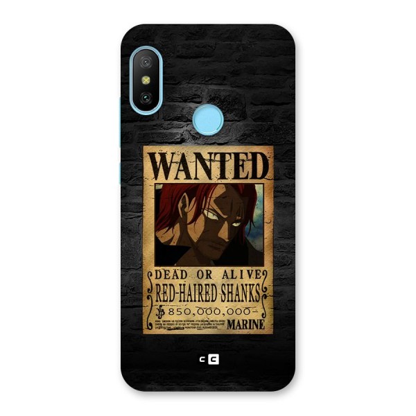 Shanks Wanted Back Case for Redmi 6 Pro