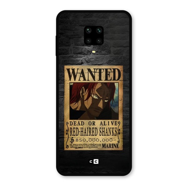 Shanks Wanted Metal Back Case for Redmi Note 9 Pro