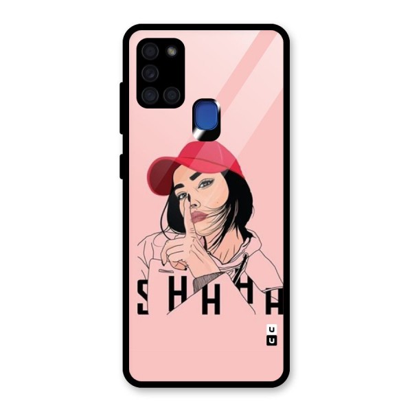 Shhhh Girl Glass Back Case for Galaxy A21s