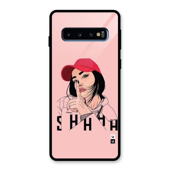 Shhhh Girl Glass Back Case for Galaxy S10