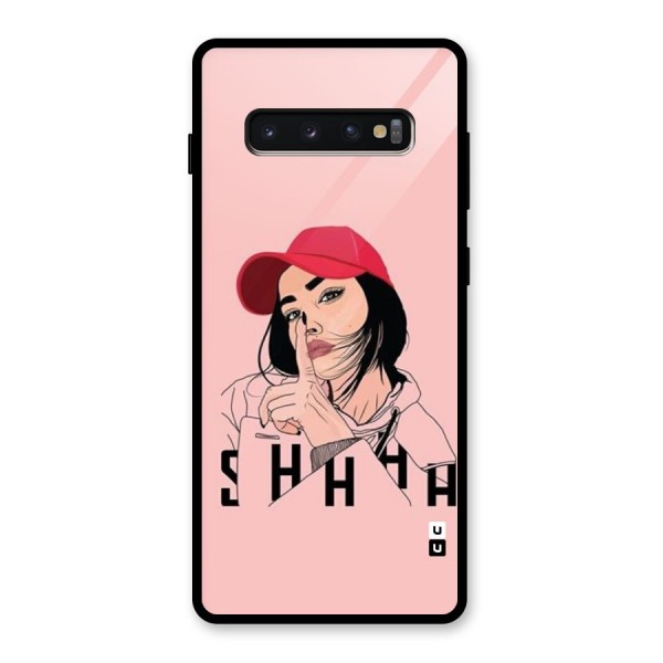 Shhhh Girl Glass Back Case for Galaxy S10 Plus