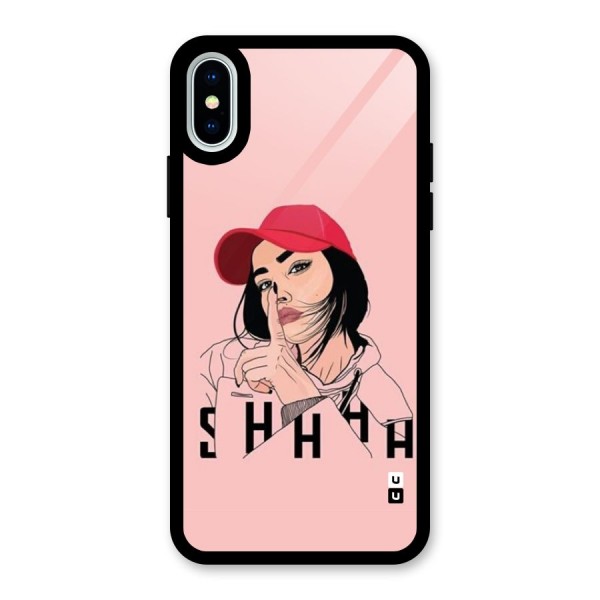 Shhhh Girl Glass Back Case for iPhone X