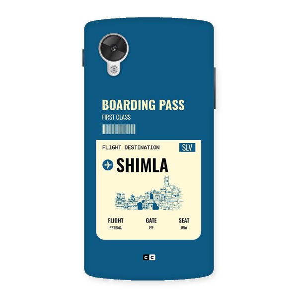 Shimla Boarding Pass Back Case for Google Nexus 5