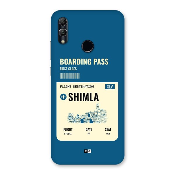 Shimla Boarding Pass Back Case for Honor 10 Lite