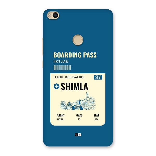 Shimla Boarding Pass Back Case for Mi Max 2